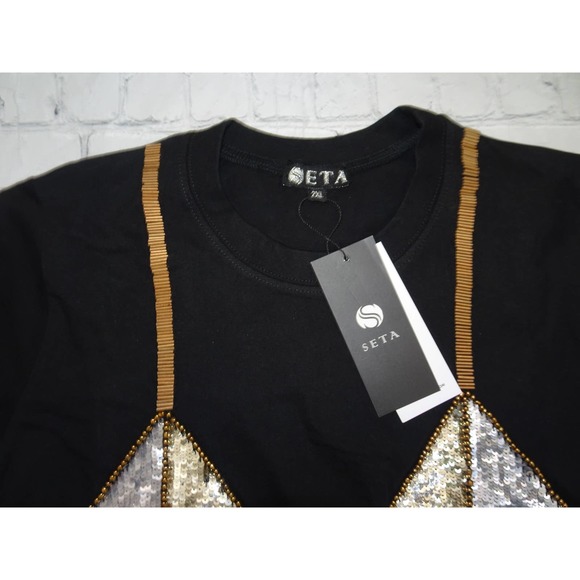 Seta Apparel Women's Bralette T-Shirt, 2XL, Black - Picture 2 of 7